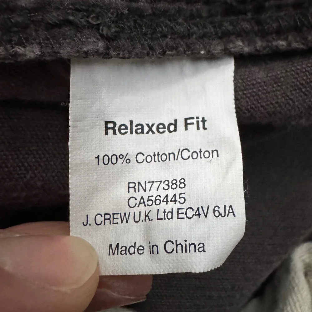 J. Crew Relaxed Fit Corduroy Pants Mens 36 Brown Cotton Straight Casual Gorpcore